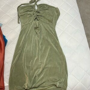 Green hello molly mini dress